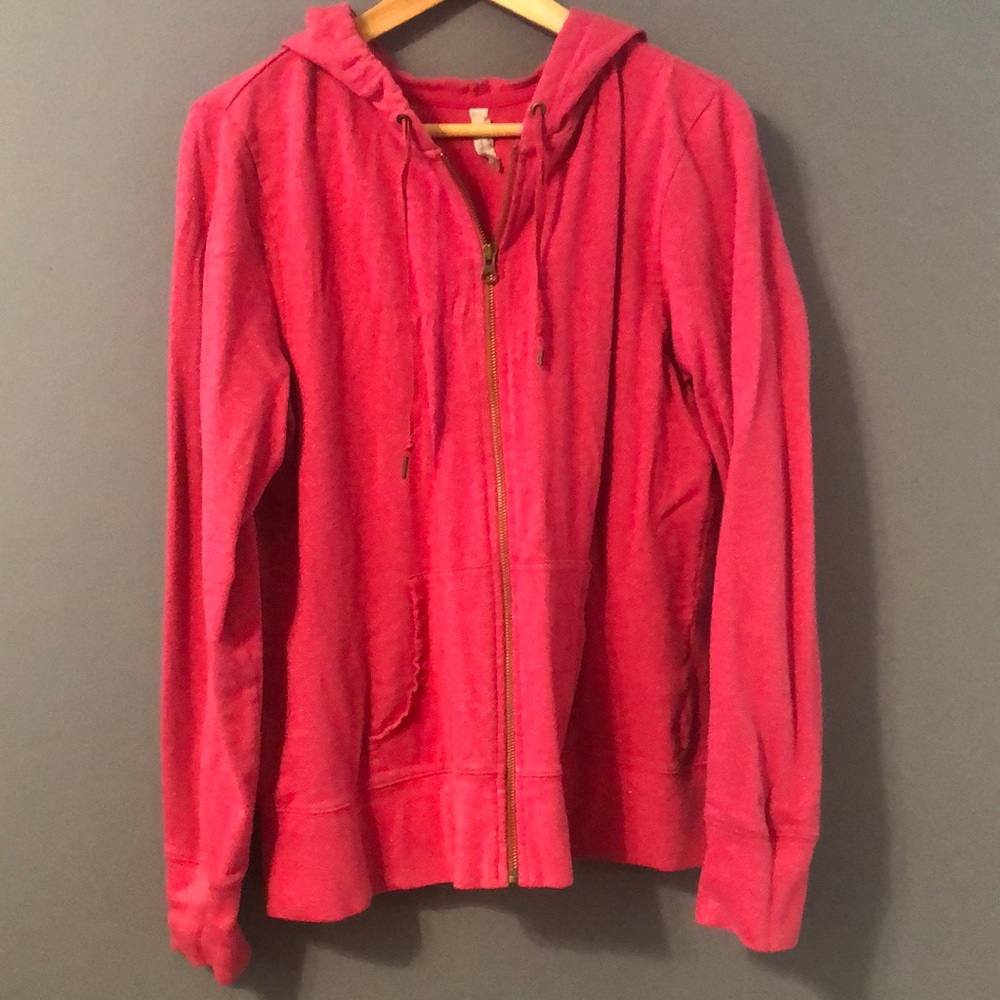 Womens Old Navy Pink Sparkle Zip Up Hoodie XL